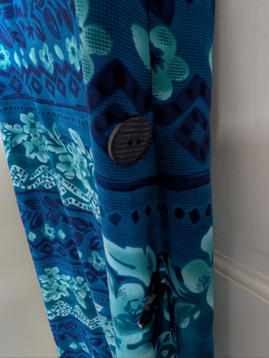 Vintage 90's Sleeveless Blue Floral Maxi Dress - Picture 5 of 7